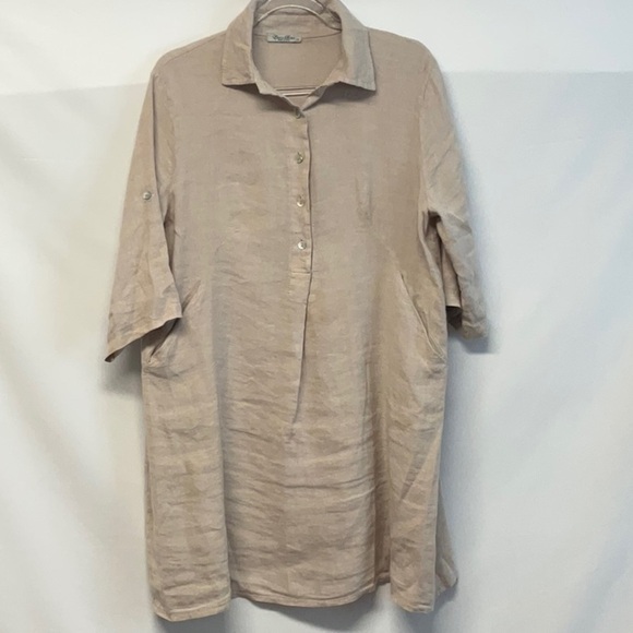 Elena Baldi Linen Made in Italy Shirt Dress - Picture 1 of 3